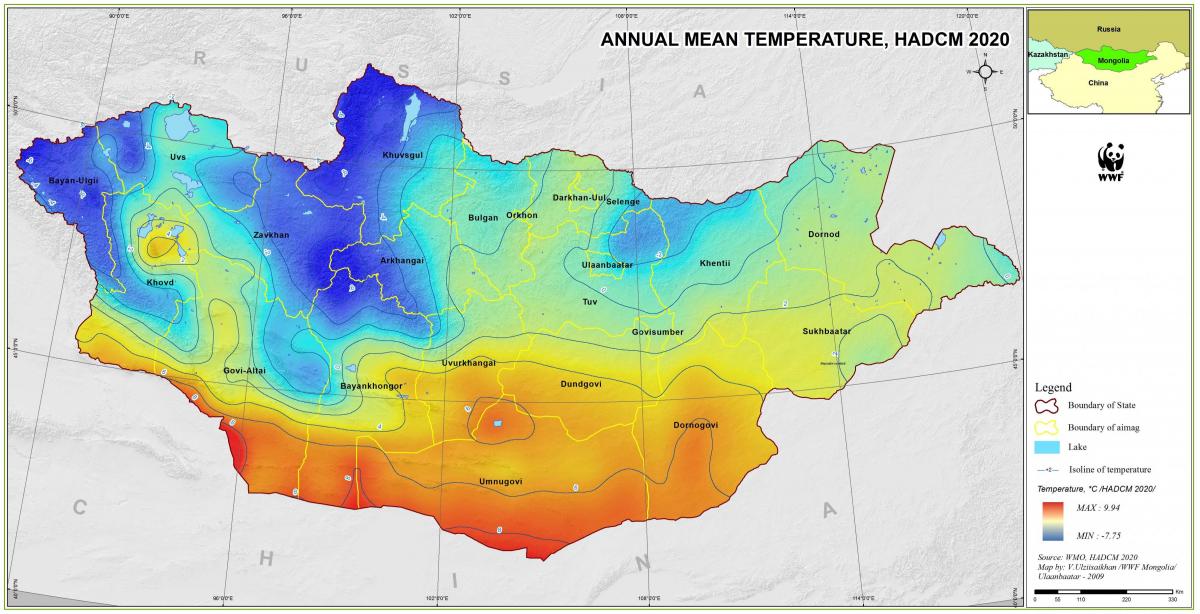 mapa de Mongolia climático 