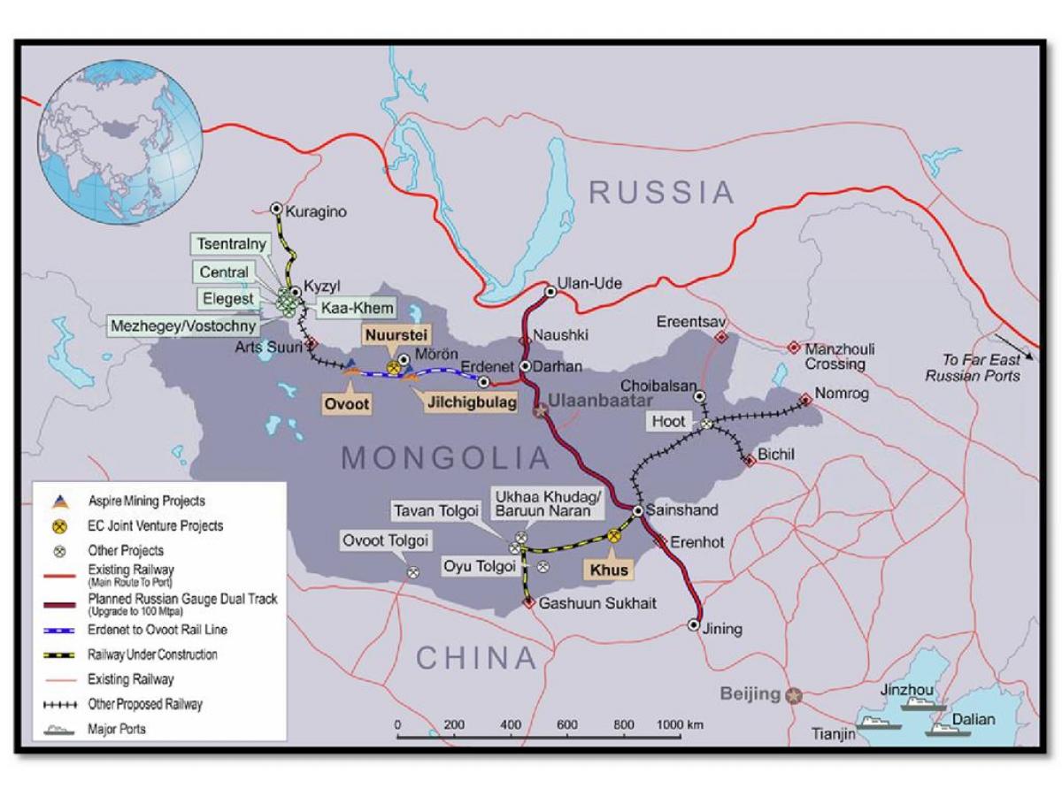 Mongolia tren mapa