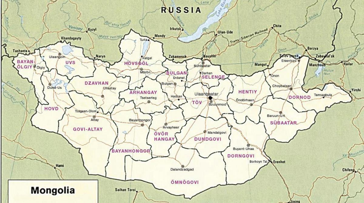 mapa de la estepa de mongolia