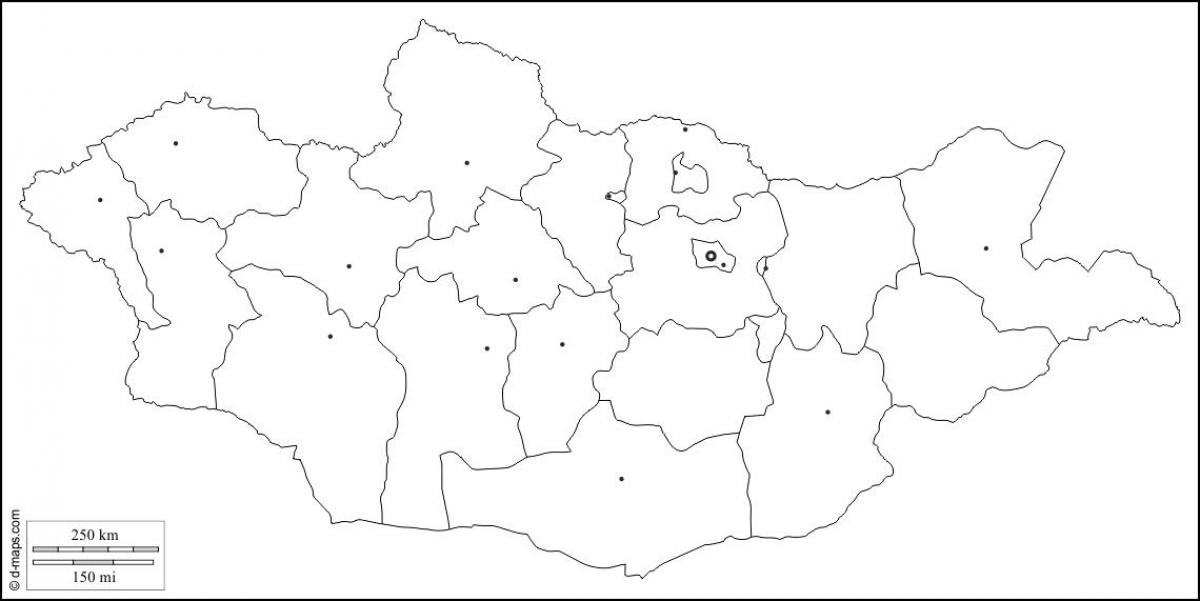 mapa en blanco de Mongolia