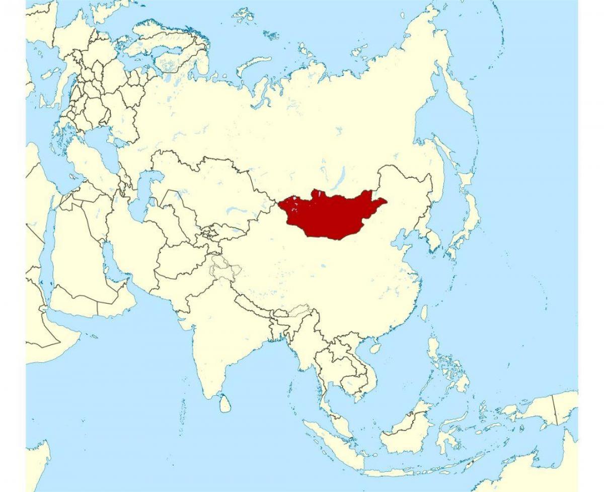 ubicación de Mongolia en el mapa del mundo