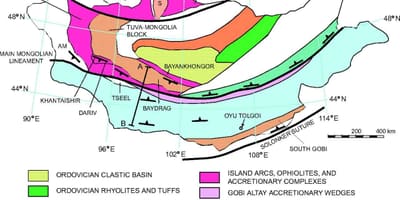 Mapa de mapa geológico de Mongolia