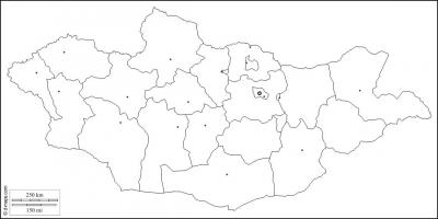 Mapa en blanco de Mongolia