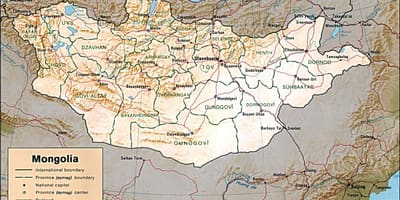 Mongolia mapa geográfico